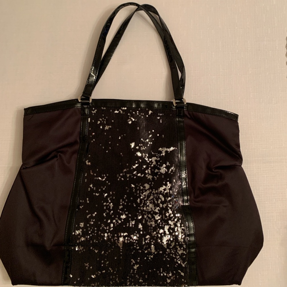 DSW Black Sequin Tote Bag - New